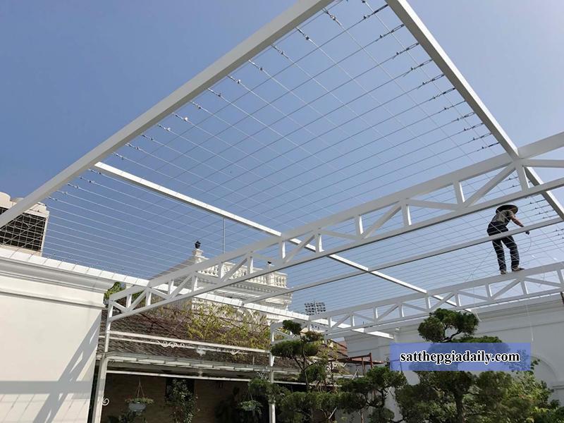 Dùng thép hộp mạ kẽm Đức Việt làm giàn leo trồng cây trên sân thượng